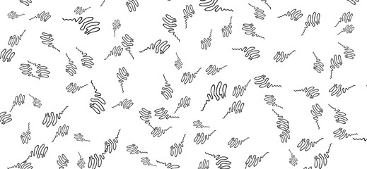 A seamless pattern features flowing, organic shapes in black against a stark white backdrop, creating a minimalist and elegant design perfect for modern artistic applications
