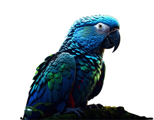 Obraz premium Fantasy Glowing Eclectus Parrot in Lush Rainforest PNG