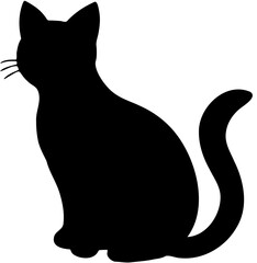 black and white cat vector