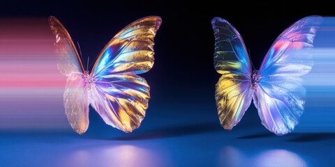Premium surreal psychedelic butterfly wings with vibrant patterns for inspiring modern creative marketing and social media content campaigns