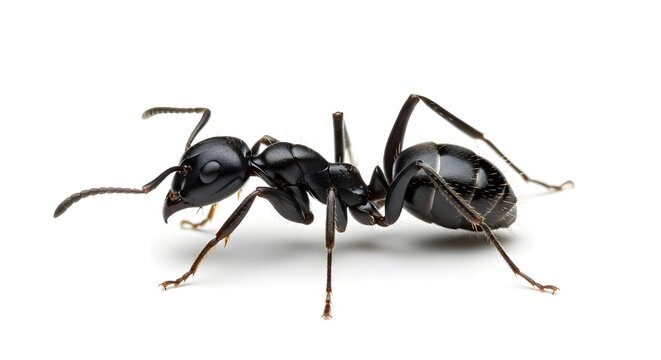 Black garden ant, Lasius niger, side view, isolated PNG with Transparent Background