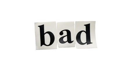 Word Bad on White Background
