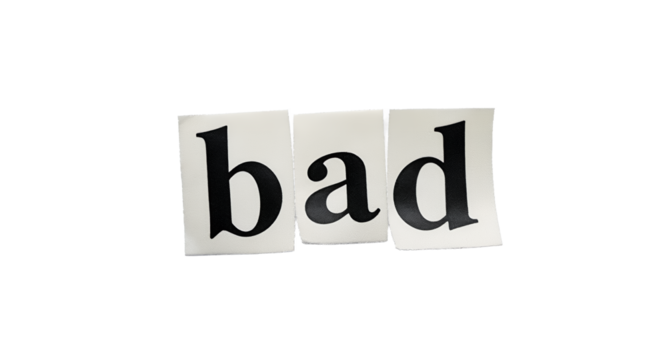 Word Bad on White Background
