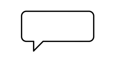 Blank speech bubble template clean simple geometric shape for communication dialogue conversation and messaging design elements isolated on white background