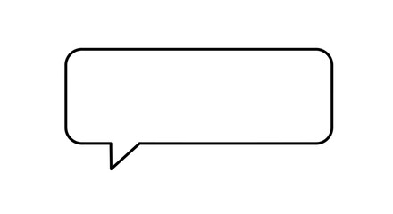 Minimalist empty speech bubble icon for communication messaging chat conversation and dialogue box design element isolated on white background