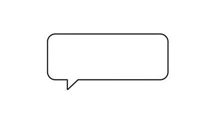 Blank speech bubble icon with tail simple rounded rectangle shape for communication and messaging ideas simple design element isolated on white background