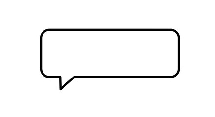 Empty rectangular speech bubble with tail for text messages and communication isolated simple design element isolated on white background