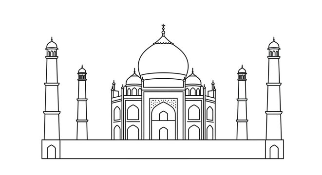 Iconic taj mahal landmark architecture monument in india capturing timeless beauty and mughal grandeur isolated on white background