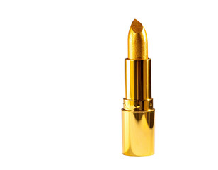 Elegant Metallic Gold Lipstick with Radiant Shine – Cutout