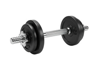 Fototapeta premium Adjustable dumbbell for weightlifting and strength training home gym fitness equipment isolated on transparent background