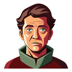 Man with a nostalgic, distant gaze, thoughtfully reflecting on the past, memory, and sentimental feelings.
