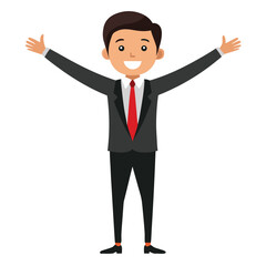 Tired professional executive stretching his arms, taking a break from work to relieve stress and tension.