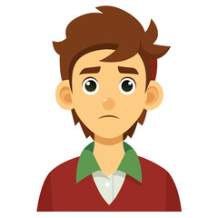 Gloomy and pessimistic guy with a negative face, showing disappointment, sadness, and a cynical attitude.
