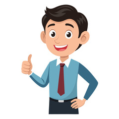 Enthusiastic professional male giving a thumbs up approval gesture, expressing agreement, success, and positive feedback.