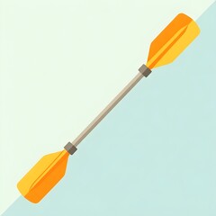 Concept of a vibrant yellow kayak paddle, ready for water sports and outdoor adventures