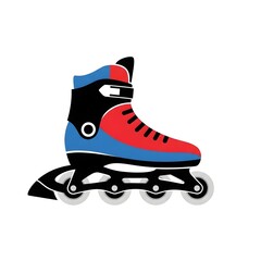 Dynamic vector illustration of a single colorful rollerblade, perfect for active lifestyle and recreation and outdoor fun