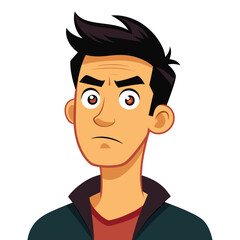 Skeptical male raising one eyebrow, showing doubt, disbelief, and a questioning or suspicious expression.
