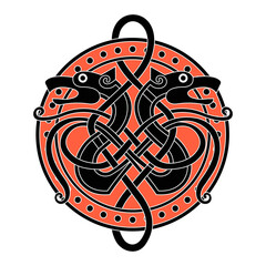 Scandinavian symbol with runes vector illustration