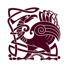 Scandinavian symbol with runes vector illustration