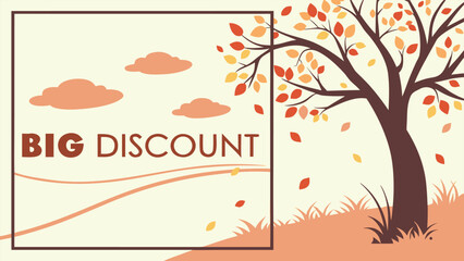 Minimalist Elegant Autumn Sale Posters: Big Discounts, Season-Inspired Design, and Modern Shopper Illustration.