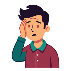 Exhausted and tired man rubbing his eyes, feeling fatigue and lack of sleep after a long, stressful day of work.