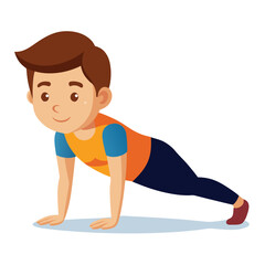 Strong young male holding an intense plank position, performing a core exercise for strength and stability training.
