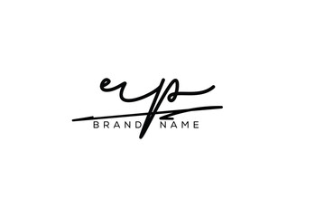 RP letter elegant cursive beauty handwriting logo.