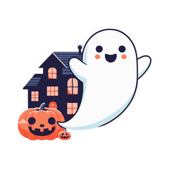 Halloween ghost illustration design