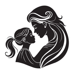 Mother and Baby Silhouette Illustration