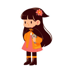 girl trick or treat illustration design