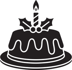 Christmas Cake Silhouette Vector Design