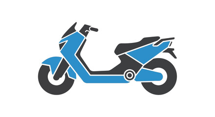 Fototapeta premium Electric scooter icon in blue and black color scheme, perfect for design projects