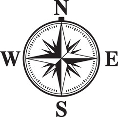 Christmas Compass Silhouette Vector Holiday Travel