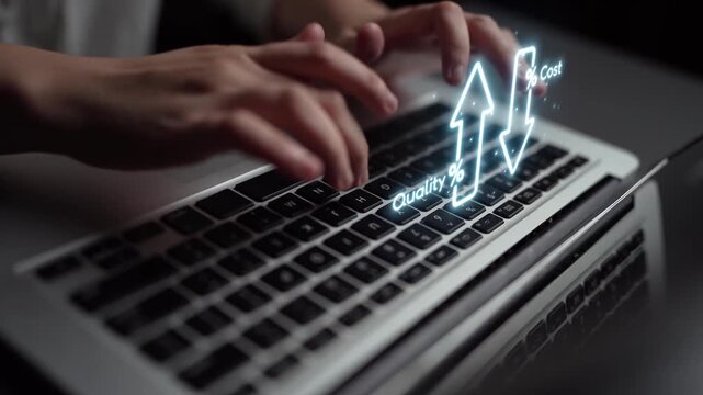 Business concept showing cost reduction and quality increase using Lean, Six Sigma, and Total Quality Management (TQM) to enhance efficiency, value, and customer satisfaction. Muxer