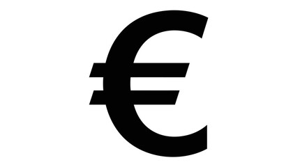 Euro currency symbol black iconic european union monetary unit financial economic business symbol isolated graphic element for commerce isolated on white background