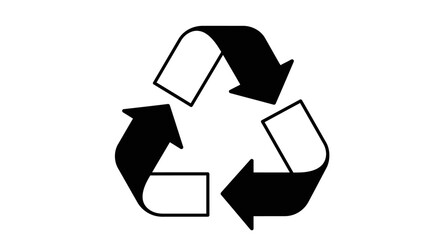 recycle symbol on a white
