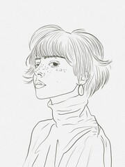 Painting sketching girl 