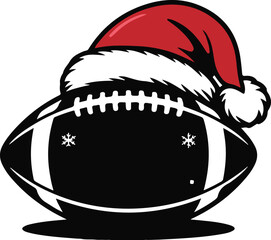 Christmas Football Silhouette Vector Design