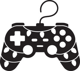 Christmas Gamer Controller Silhouette Vector