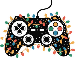 Christmas Gamer Controller Silhouette Vector © Masud
