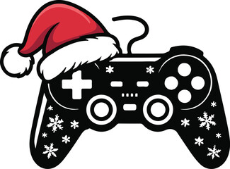 Christmas Gamer Silhouette Vector Design