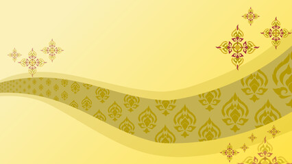 golden Thai art floral presentation background