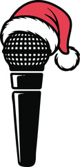 Christmas Microphone Silhouette Vector Design