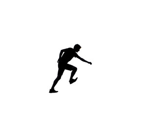Obraz premium Silhouette of a Runner in Motion firefly isolated