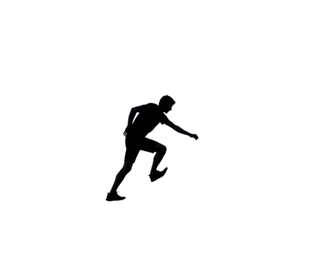 Silhouette of a Runner in Motion firefly isolated