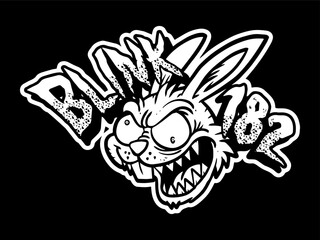 blink182 band sticker hare rabbit mad monster crazy monster tom delonge mark hoppus travis barker