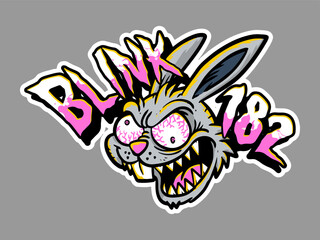 blink182 band sticker hare rabbit mad monster crazy monster tom delonge mark hoppus travis barker