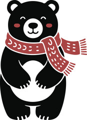 Christmas Polar Bear Silhouette Vector Design