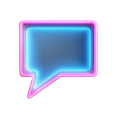 Fototapeta premium Neon speech bubble graphic with transparent background