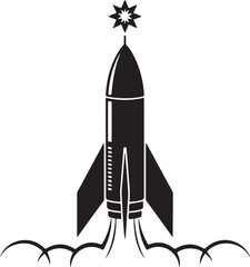 Obraz premium Christmas Rocket Silhouette Vector
